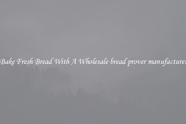 Bake Fresh Bread With A Wholesale bread prover manufacturer