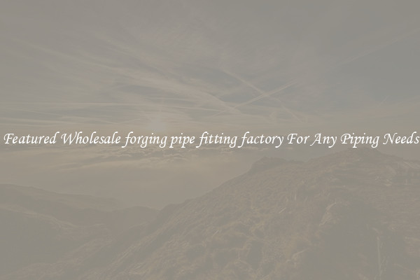 Featured Wholesale forging pipe fitting factory For Any Piping Needs