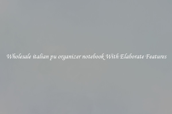 Wholesale italian pu organizer notebook With Elaborate Features