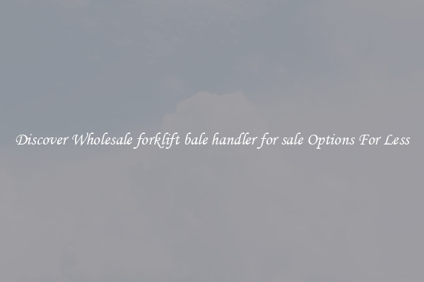 Discover Wholesale forklift bale handler for sale Options For Less
