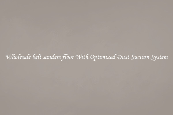 Wholesale belt sanders floor With Optimized Dust Suction System