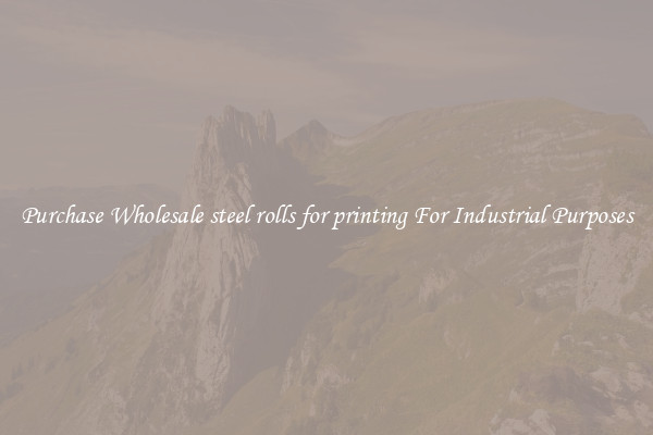 Purchase Wholesale steel rolls for printing For Industrial Purposes