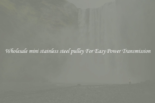 Wholesale mini stainless steel pulley For Easy Power Transmission