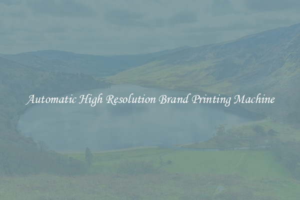 Automatic High Resolution Brand Printing Machine