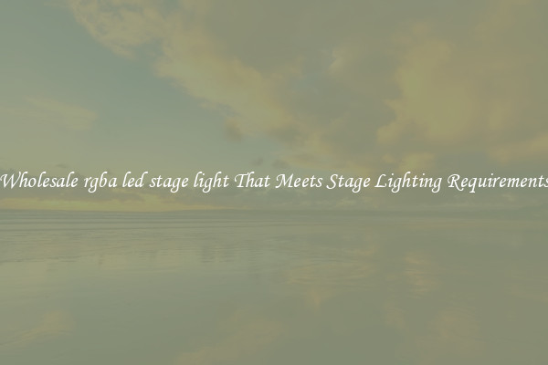 Wholesale rgba led stage light That Meets Stage Lighting Requirements