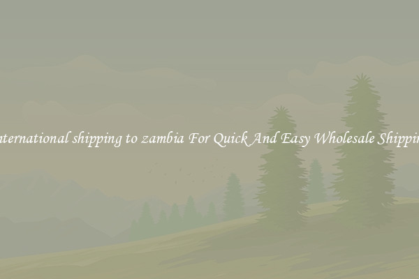 international shipping to zambia For Quick And Easy Wholesale Shipping