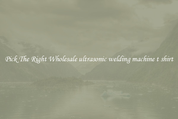 Pick The Right Wholesale ultrasonic welding machine t shirt