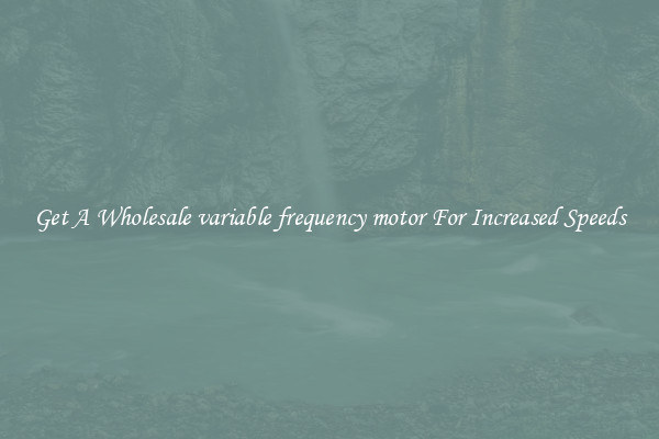Get A Wholesale variable frequency motor For Increased Speeds