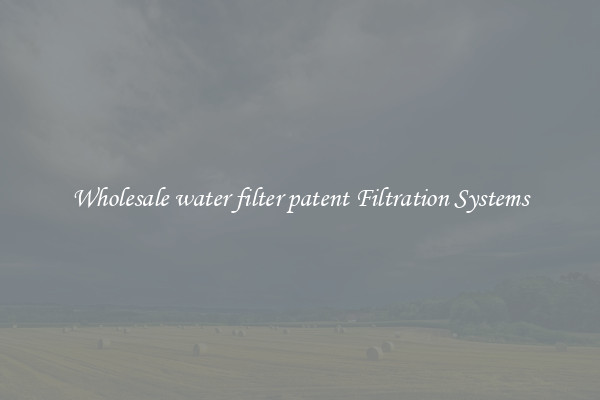 Wholesale water filter patent Filtration Systems